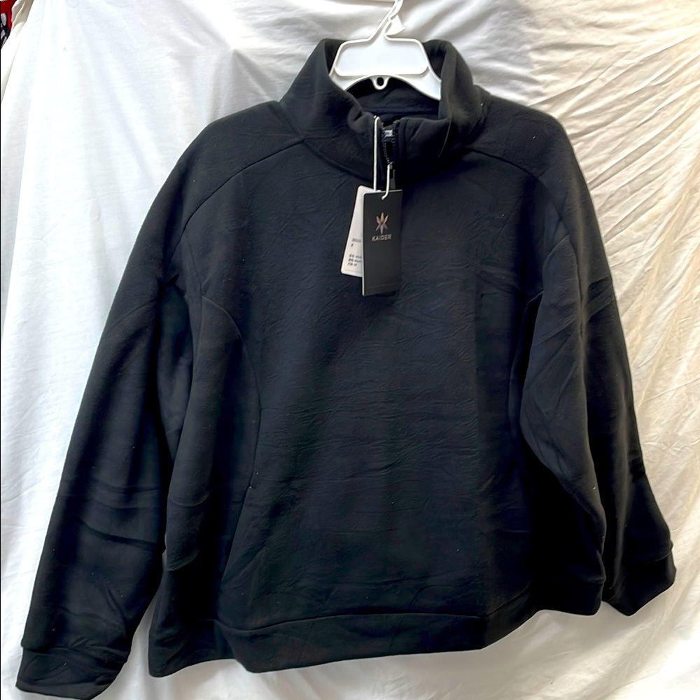 NEW!!! Kaider fleece Black Men's pullover 2 pocket jacket  sz 3x